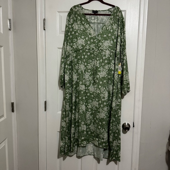 Summersalt Cinched Waist Caftan Dress - Vintage Floral in Ivy NWT - Picture 5 of 7